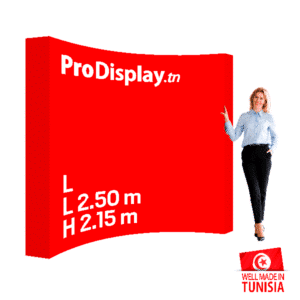 Stand parapluie textile courbe (incurvé) - L